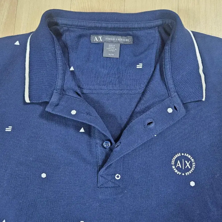 [BUNJANG] Armani Exchange Navy Pattern Polo Shirt XL / [AX] 아르마니 익스체인지 네이비패턴 폴로티 XL