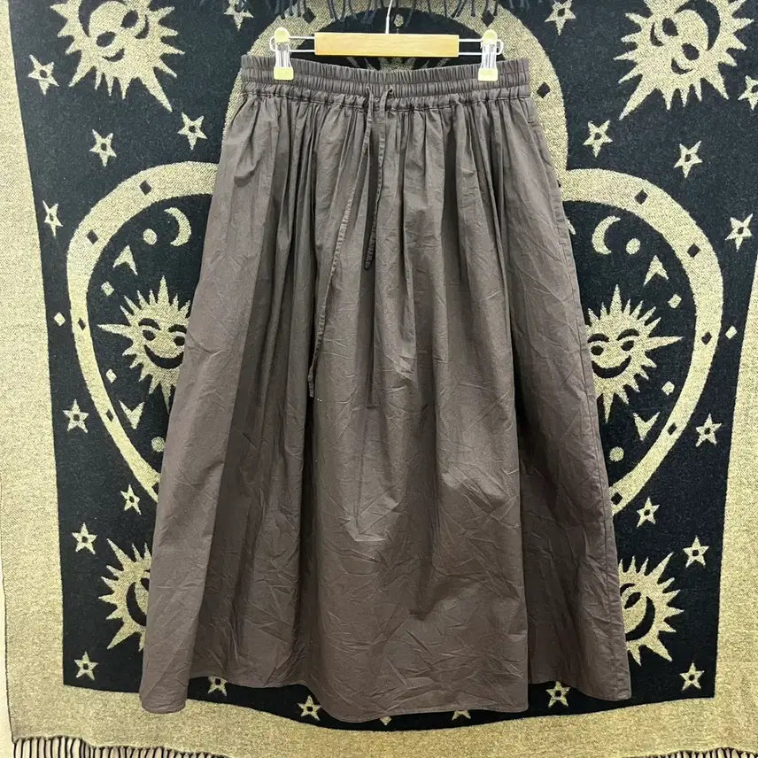 [BUNJANG] Vintage Choco Brownie A-line Flare Long Skirt / 빈티지 초코브라우니 아방핏 플레어 밴딩 롱스커트 K0132