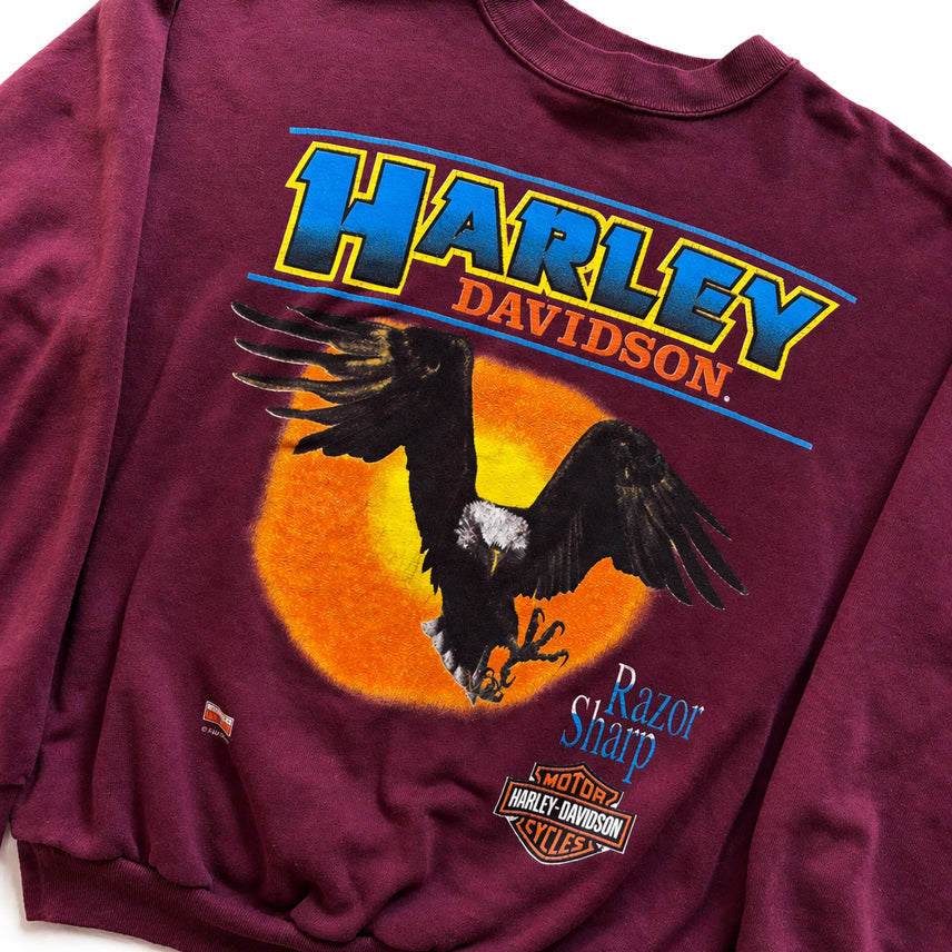 [BUNJANG] Harley Davidson Eagle Print Sweatshirt / 할리 데이비슨 프린팅 스웻셔츠 L(100~105)