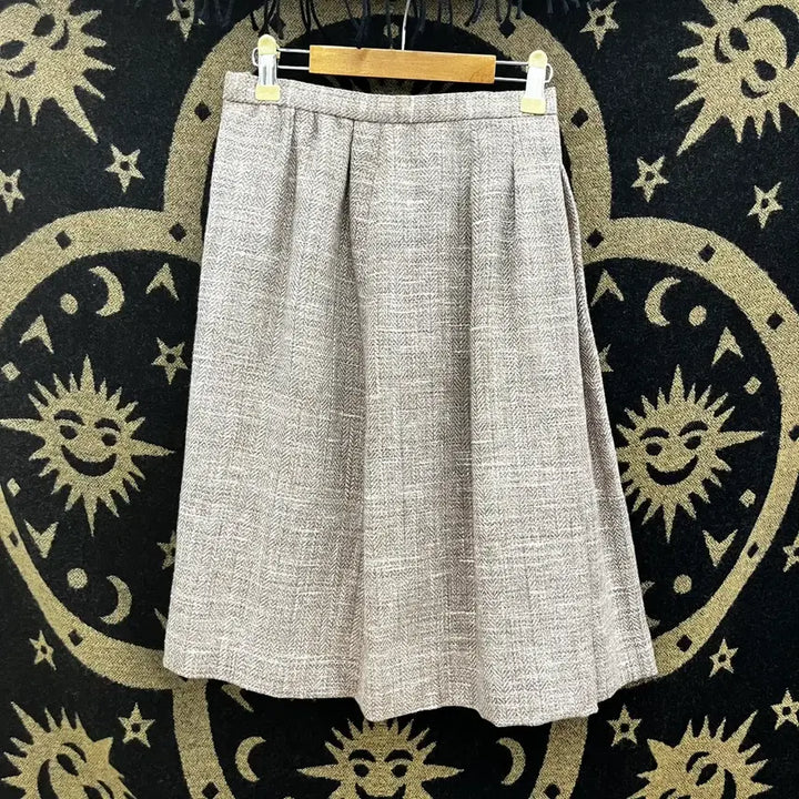 [BUNJANG] Vintage Herringbone Tweed Flare Midi Skirt / 빈티지 캐주얼 코지 헤링본 트위드 플레어 미디스커트  K0133
