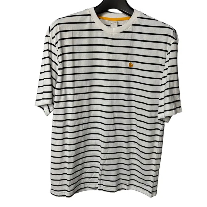 [BUNJANG] Pancoat Logo Stripe Short Sleeve T-Shirt / XL 팬콧 로고 스트라이프 반팔 티셔츠