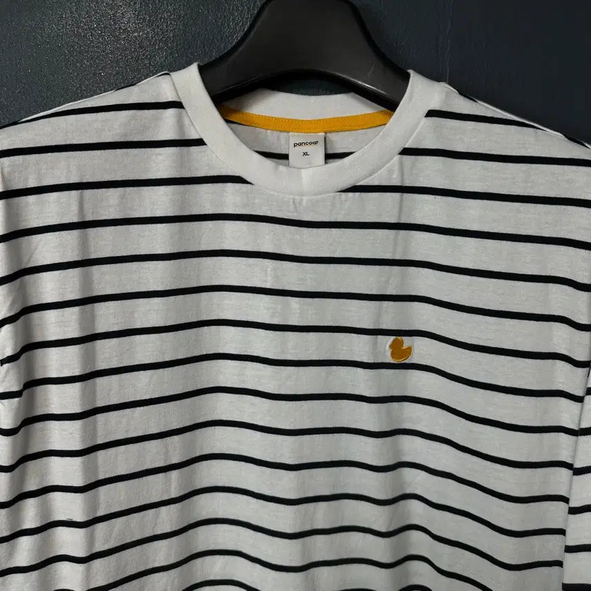 [BUNJANG] Pancoat Logo Stripe Short Sleeve T-Shirt / XL 팬콧 로고 스트라이프 반팔 티셔츠