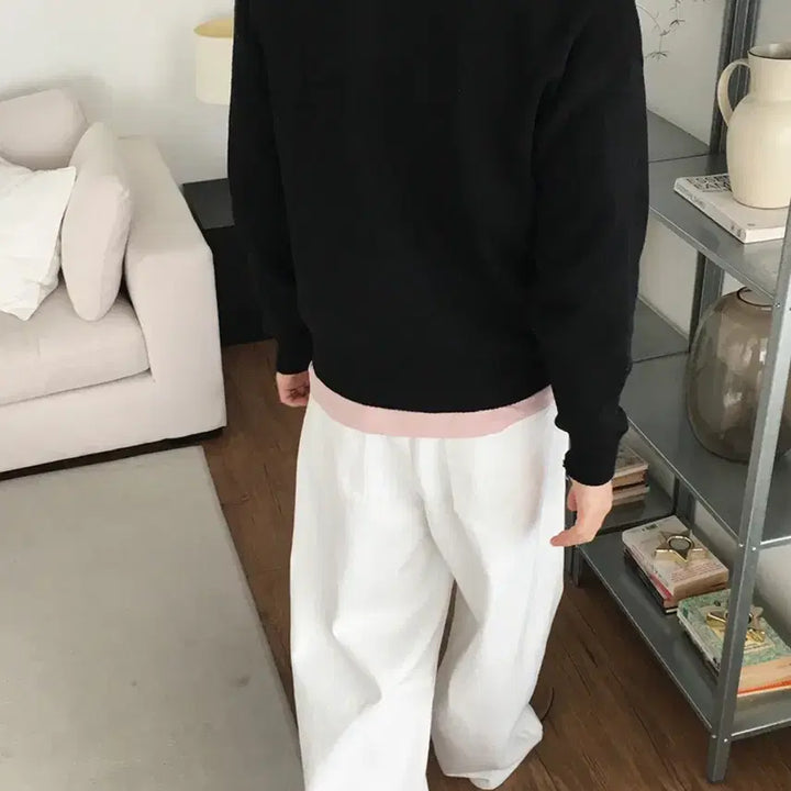 [BUNJANG] Black V-Neck Knit Sweater (M) / 블랙 V넥 니트 (M)
