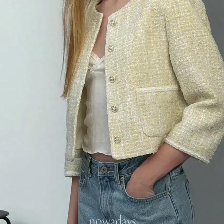 [BUNJANG] Soorm Market Forest Daisy Tweed Jacket / 수름 마켓 포레스트 데이지 트위드