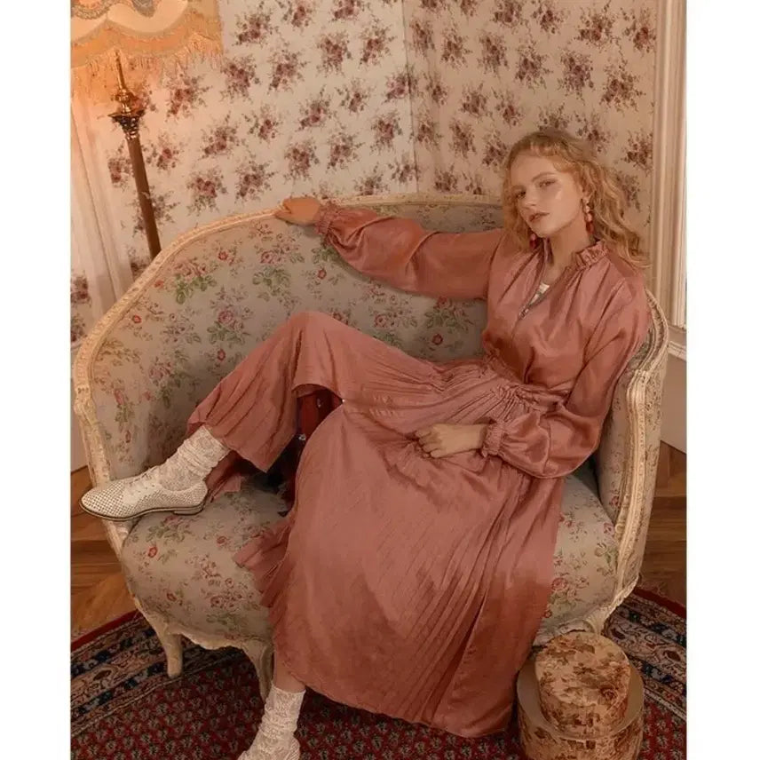 [SOLD OUT] 안나수이 로맨티카새틴플리츠원피스 롱자켓트렌치 55