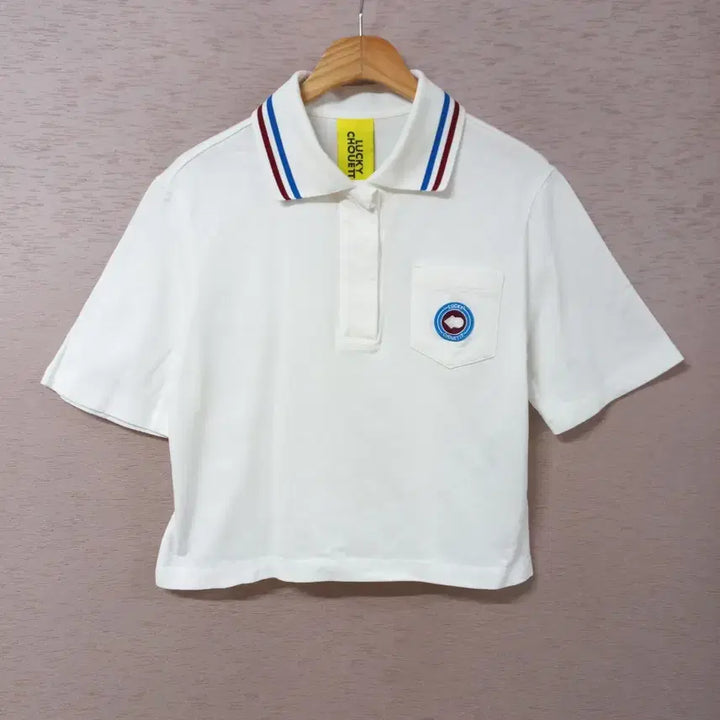 [BUNJANG] Lucky Chouette Ivory Short Sleeve Polo Shirt / B4-24/럭키슈에뜨 아이보리 반팔 카라티 여성