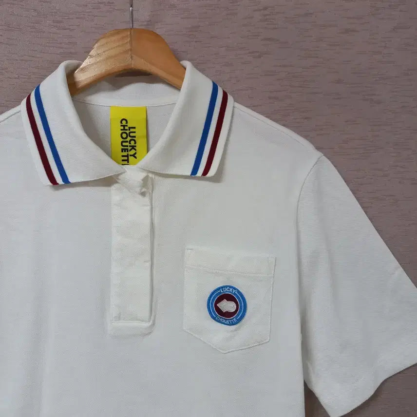 [BUNJANG] Lucky Chouette Ivory Short Sleeve Polo Shirt / B4-24/럭키슈에뜨 아이보리 반팔 카라티 여성