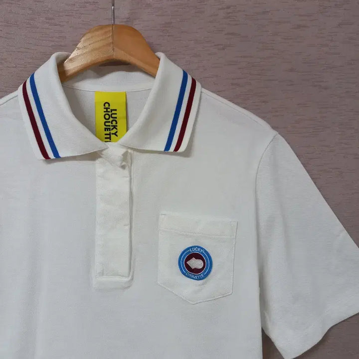 [BUNJANG] Lucky Chouette Ivory Short Sleeve Polo Shirt / B4-24/럭키슈에뜨 아이보리 반팔 카라티 여성
