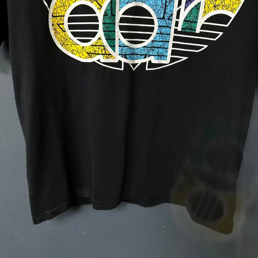 [BUNJANG] Adidas Trefoil Printed Black T-shirt / XL 아디다스 트레포일 프린팅 블랙 반팔 티셔츠
