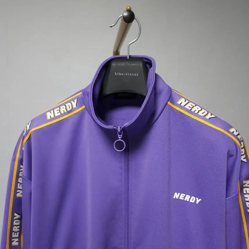 [BUNJANG] Nerdy Side Logo Purple Track Top Jersey / 널디 사이드 로고 퍼플 트랙탑 저지