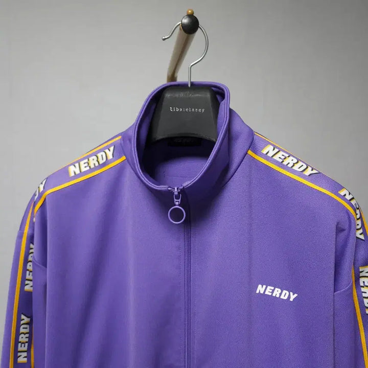 [BUNJANG] Nerdy Side Logo Purple Track Top Jersey / 널디 사이드 로고 퍼플 트랙탑 저지