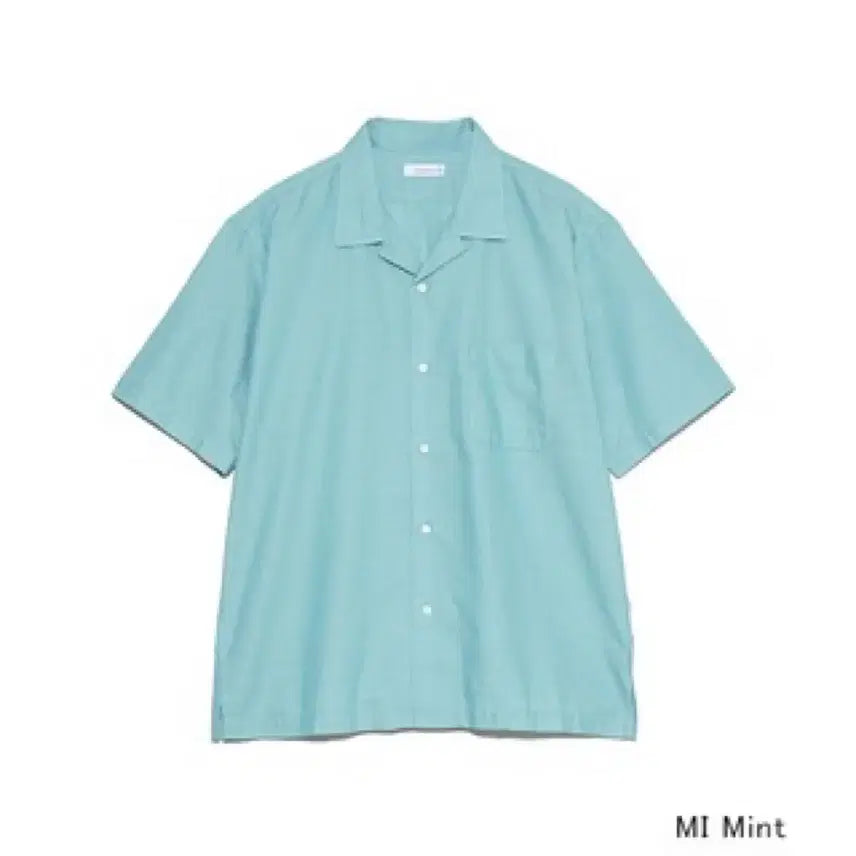 [BUNJANG] Nanamica Open Collar Panama Short Sleeve Shirt Mint / [M][100] 나나미카 오픈카라 파나마 숏슬리브 셔츠 민트