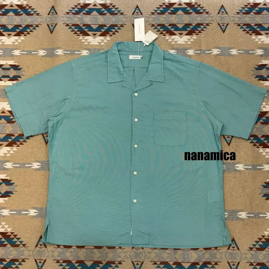 [BUNJANG] Nanamica Open Collar Panama Short Sleeve Shirt Mint / [M][100] 나나미카 오픈카라 파나마 숏슬리브 셔츠 민트