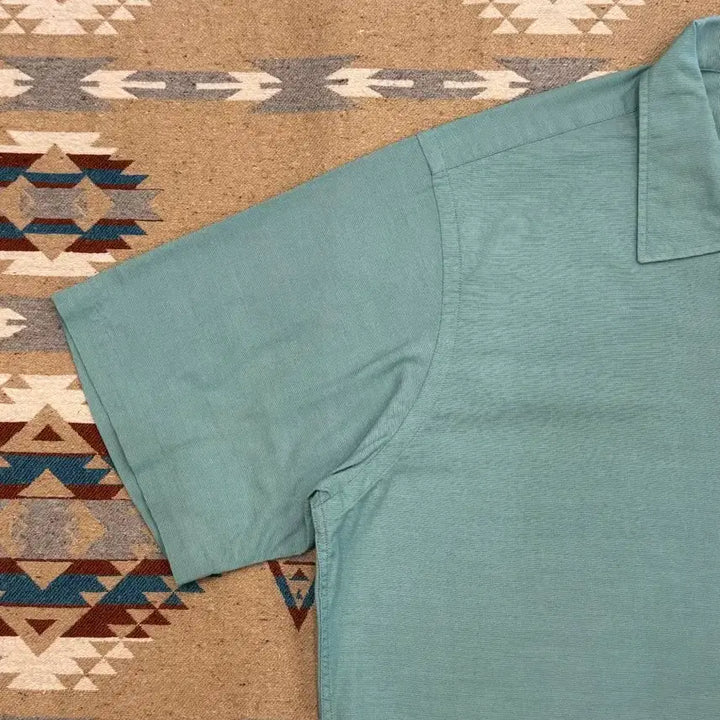 [BUNJANG] Nanamica Open Collar Panama Short Sleeve Shirt Mint / [M][100] 나나미카 오픈카라 파나마 숏슬리브 셔츠 민트
