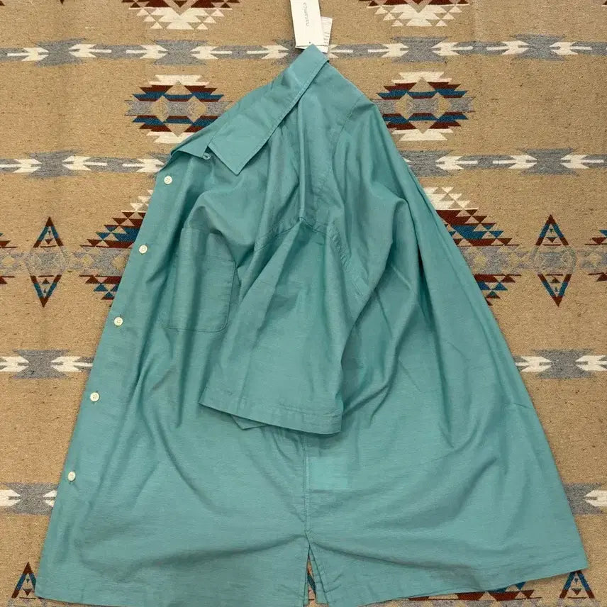 [BUNJANG] Nanamica Open Collar Panama Short Sleeve Shirt Mint / [M][100] 나나미카 오픈카라 파나마 숏슬리브 셔츠 민트
