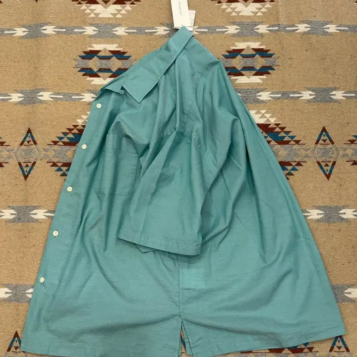 [BUNJANG] Nanamica Open Collar Panama Short Sleeve Shirt Mint / [M][100] 나나미카 오픈카라 파나마 숏슬리브 셔츠 민트