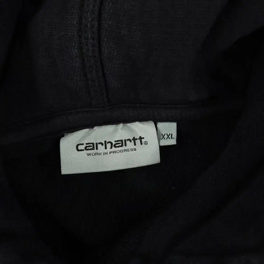 [SOLD OUT] 칼하트 WIP 피그먼트 블랙 버건디 로고 기모 헤비코튼 블렌드 후드 티셔