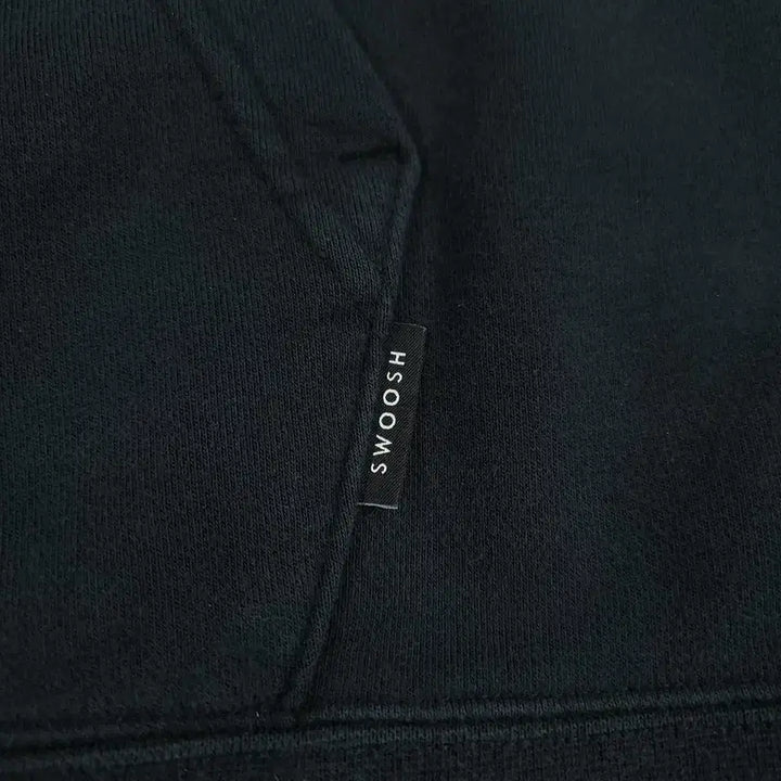 [BUNJANG] Nike Big Swoosh Logo Raglan Cotton Blend Hoodie / 나이키 블랙 화이트 레드 배색 빅스우시 로고 암로고 레글런 코튼블렌드 후