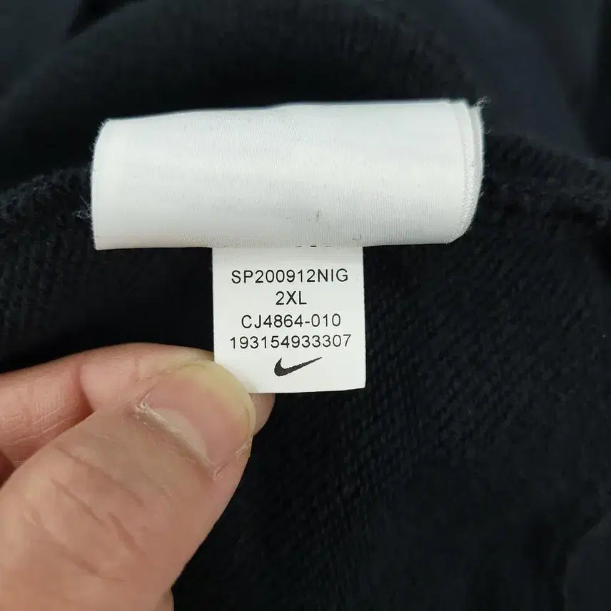 [BUNJANG] Nike Big Swoosh Logo Raglan Cotton Blend Hoodie / 나이키 블랙 화이트 레드 배색 빅스우시 로고 암로고 레글런 코튼블렌드 후