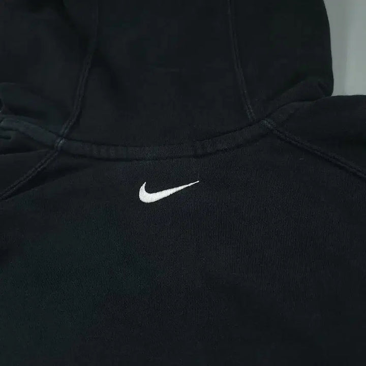 [BUNJANG] Nike Big Swoosh Logo Raglan Cotton Blend Hoodie / 나이키 블랙 화이트 레드 배색 빅스우시 로고 암로고 레글런 코튼블렌드 후