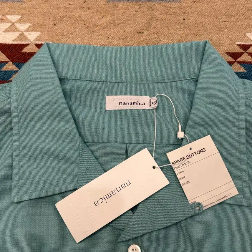 [BUNJANG] Nanamica Panama Short Sleeve Shirt Mint / [XL][110] 나나미카 오픈카라 파나마 숏슬리브 셔츠 민트