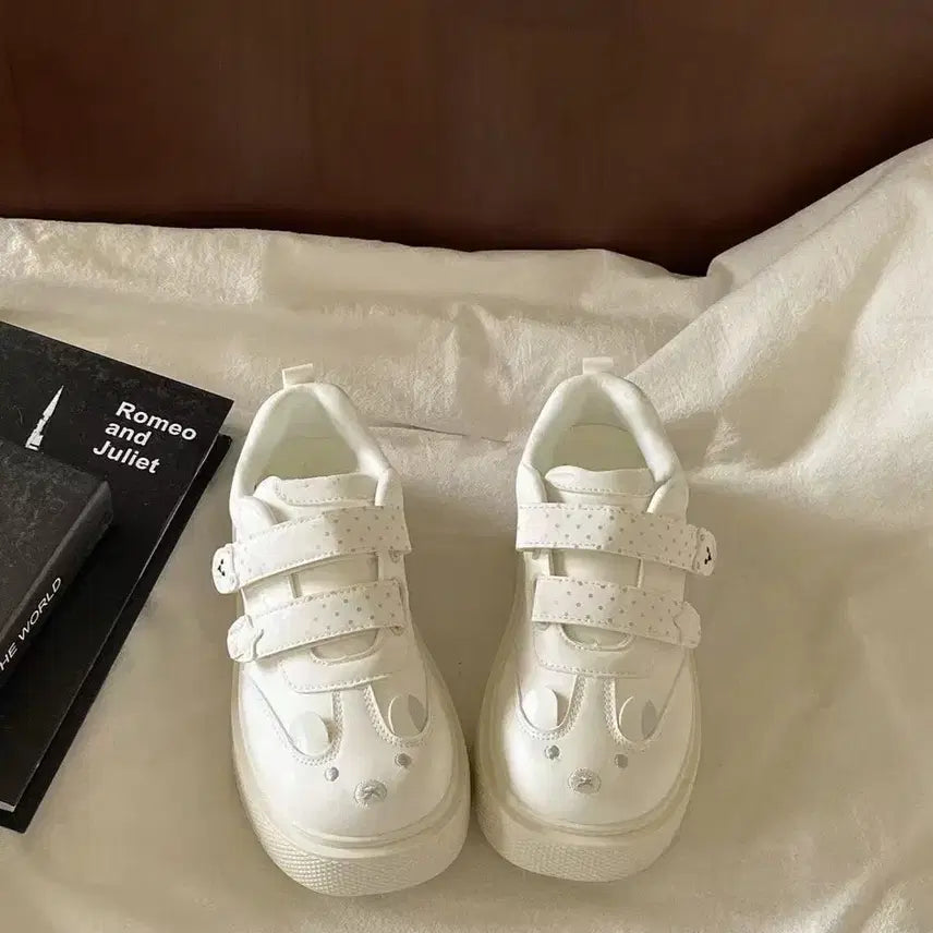 [BUNJANG] Generic Teddy Bear Platform Sneakers / 지뢰계 양산형 곰돌이 매직테입 통굽 운동화(3컬러)