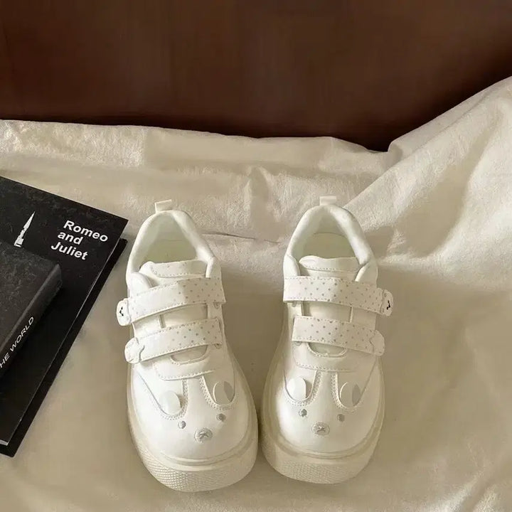 [BUNJANG] Generic Teddy Bear Platform Sneakers / 지뢰계 양산형 곰돌이 매직테입 통굽 운동화(3컬러)