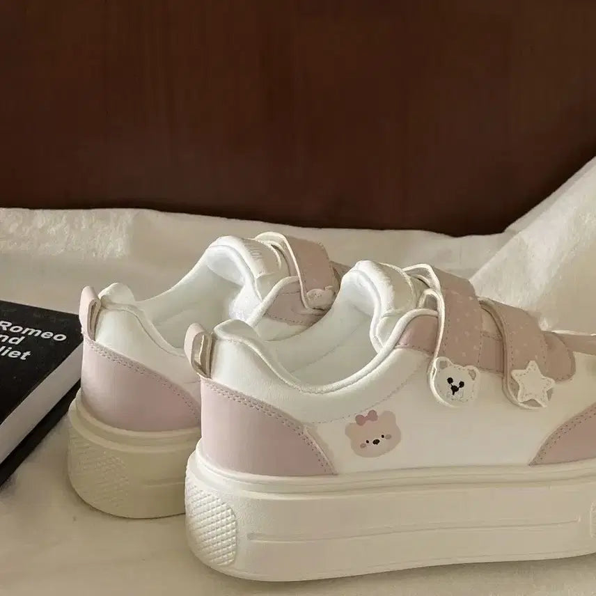 [BUNJANG] Generic Teddy Bear Platform Sneakers / 지뢰계 양산형 곰돌이 매직테입 통굽 운동화(3컬러)