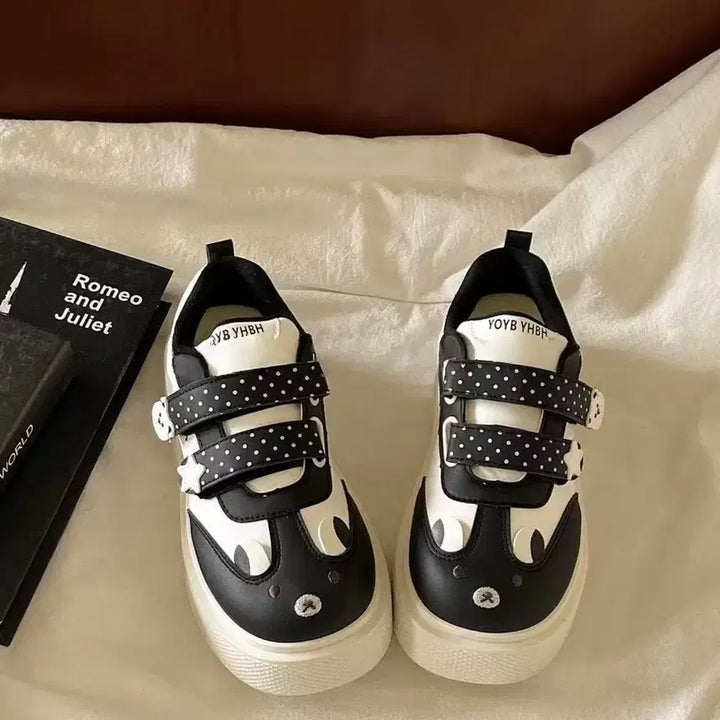 [BUNJANG] Generic Teddy Bear Platform Sneakers / 지뢰계 양산형 곰돌이 매직테입 통굽 운동화(3컬러)