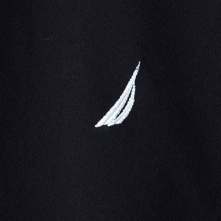 [BUNJANG] Nautica Polo Shirt with Small Logo (Black) / (M-L) 노티카 반팔 카라 티셔츠 스몰로고 블랙 놈코어-184D8