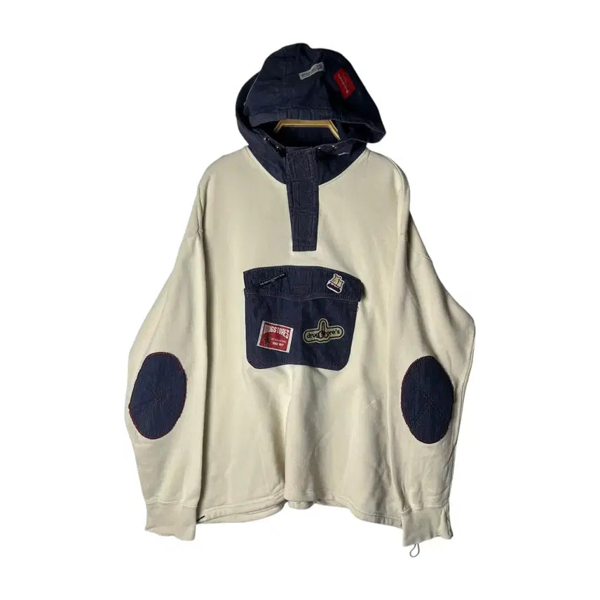 [BUNJANG] Drug Store Elbow Patch Anorak Hoodie / [Drug stores] 드럭스토어 엘보패치 아노락 후드
