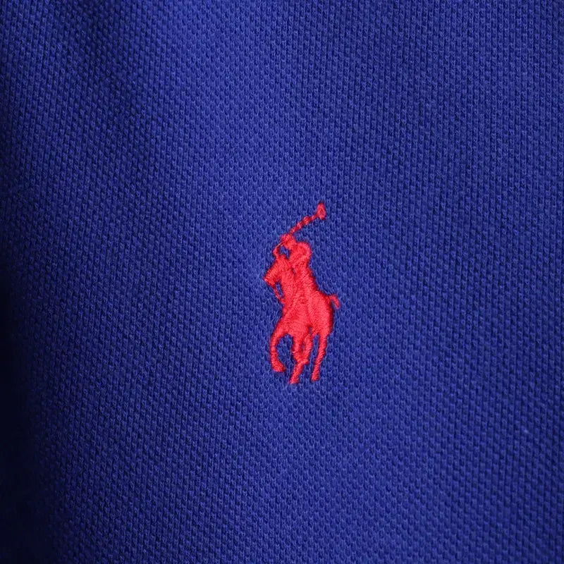 [BUNJANG] Polo Ralph Lauren Blue Short Sleeve Polo Shirt / W(S) 폴로 랄프로렌 반팔 카라 티셔츠 블루 레드포니-184DA