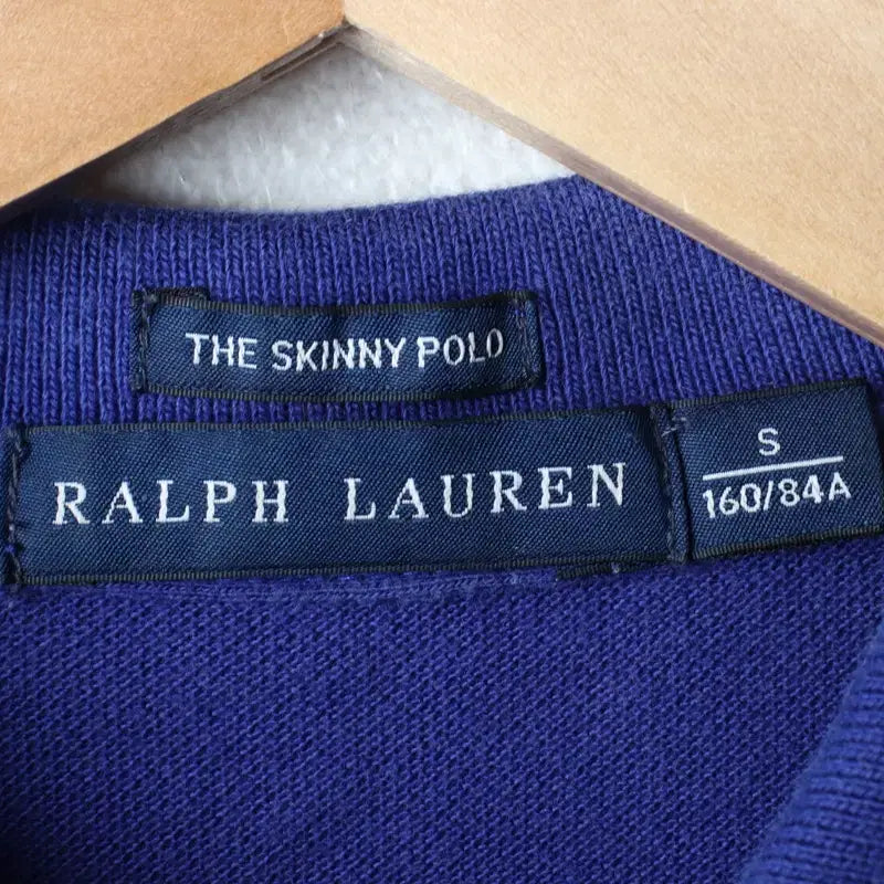 [BUNJANG] Polo Ralph Lauren Blue Short Sleeve Polo Shirt / W(S) 폴로 랄프로렌 반팔 카라 티셔츠 블루 레드포니-184DA