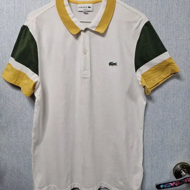 [SOLD OUT] 라코스테 화이트 배색 반팔 카라티