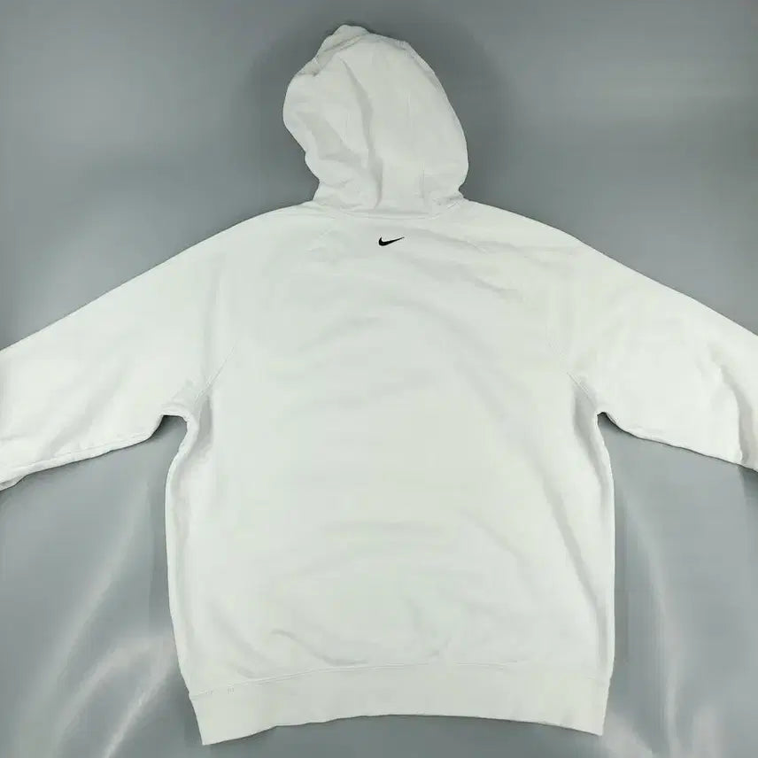 [BUNJANG] Nike White Black Big Swoosh Spellout Raglan Cotton Blend Hoodie / 나이키 화이트 블랙 빅스우시 로고 스펠아웃 레글런 코튼블렌드 후드 티셔츠