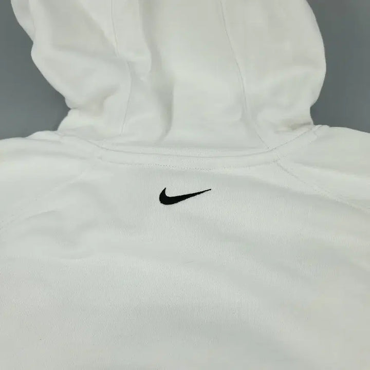 [BUNJANG] Nike White Black Big Swoosh Spellout Raglan Cotton Blend Hoodie / 나이키 화이트 블랙 빅스우시 로고 스펠아웃 레글런 코튼블렌드 후드 티셔츠
