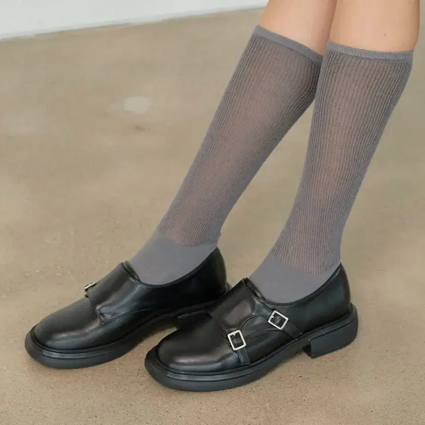 [BUNJANG] Salt &amp; Chocolate Black Monk Strap Loafers / 솔트앤 초콜릿 블랙 몽크 스트랩 로퍼 230