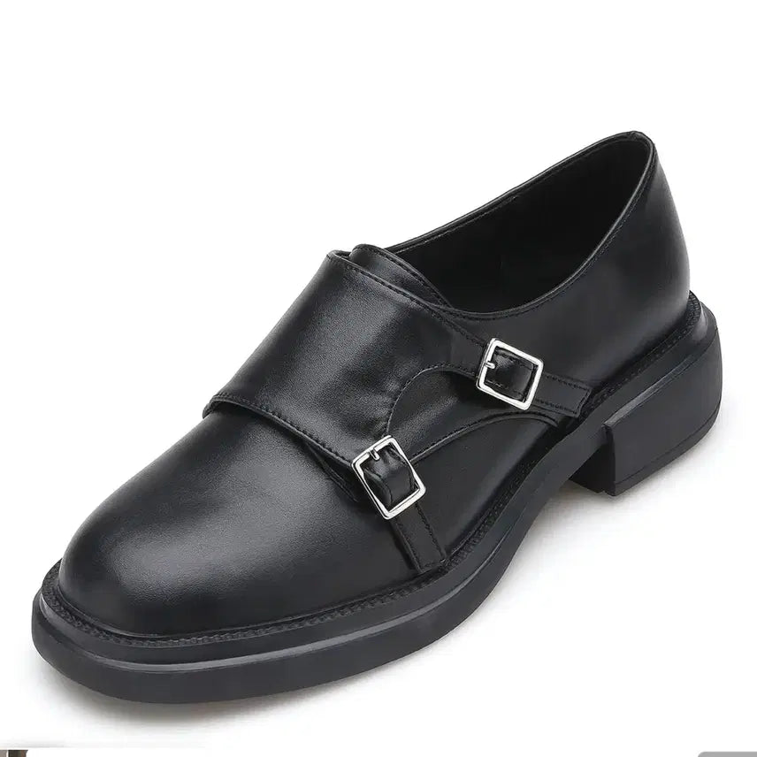 [BUNJANG] Salt &amp; Chocolate Black Monk Strap Loafers / 솔트앤 초콜릿 블랙 몽크 스트랩 로퍼 230