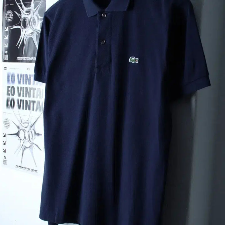 [BUNJANG] Lacoste Small Logo Navy Polo T-shirt / (XS-S) 라코스테 반팔 카라 티셔츠 스몰로고 네이비 놈코어-184DD