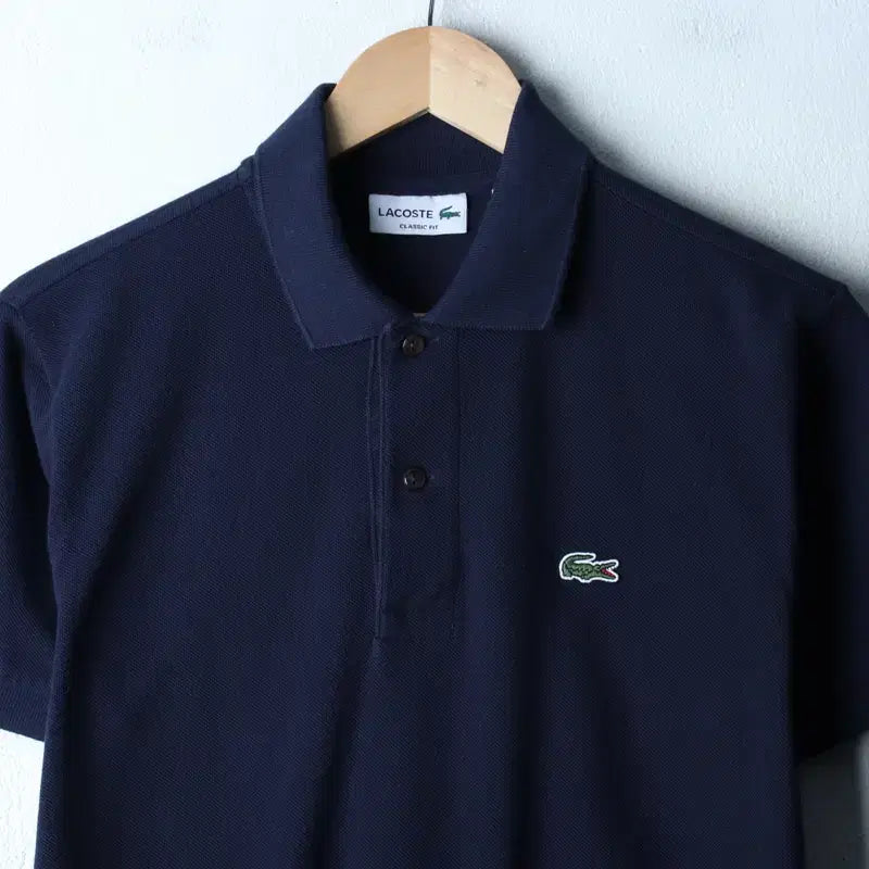 [BUNJANG] Lacoste Small Logo Navy Polo T-shirt / (XS-S) 라코스테 반팔 카라 티셔츠 스몰로고 네이비 놈코어-184DD