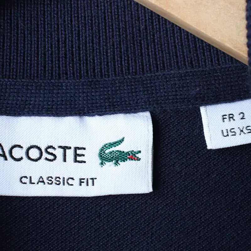 [BUNJANG] Lacoste Small Logo Navy Polo T-shirt / (XS-S) 라코스테 반팔 카라 티셔츠 스몰로고 네이비 놈코어-184DD