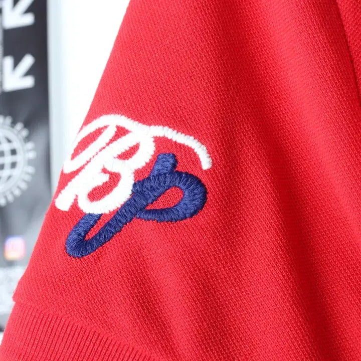 [BUNJANG] Beanpole Small Logo Polo Shirt Red / (M) 빈폴 반팔 카라 티셔츠 스몰로고 레드 올드스쿨-184DE