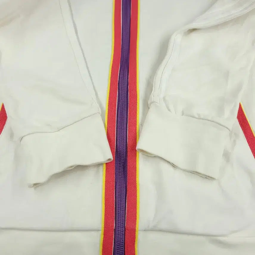 [BUNJANG] Adidas Neo Label JP White Pink Yellow Spellout Logo Jacket / 아디다스 네오라벨 JP 화이트 핑크 옐로우 배색 스펠아웃 로고 라이닝 레