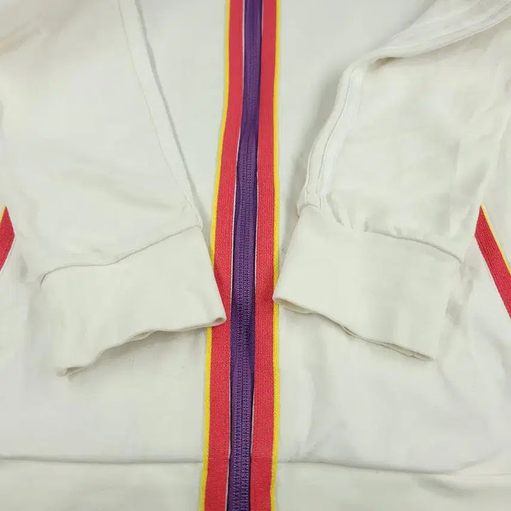 [BUNJANG] Adidas Neo Label JP White Pink Yellow Spellout Logo Jacket / 아디다스 네오라벨 JP 화이트 핑크 옐로우 배색 스펠아웃 로고 라이닝 레