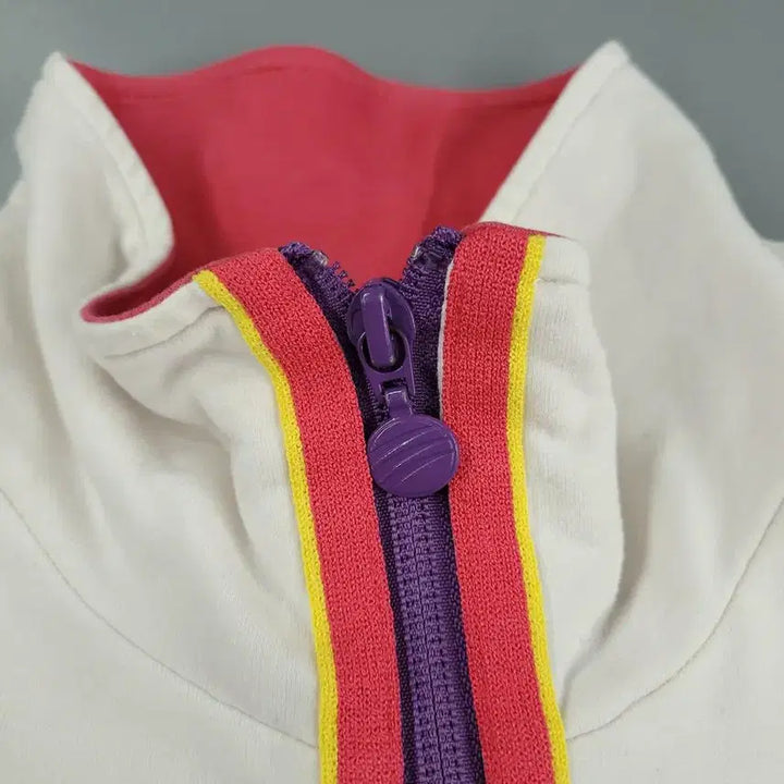[BUNJANG] Adidas Neo Label JP White Pink Yellow Spellout Logo Jacket / 아디다스 네오라벨 JP 화이트 핑크 옐로우 배색 스펠아웃 로고 라이닝 레