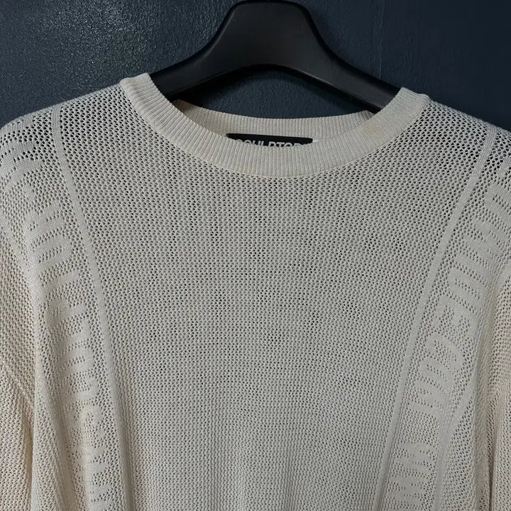 [BUNJANG] XL Sculptor Ivory Mesh Knit T-shirt / XL 스컬프터 아이보리 메쉬 니트 티셔츠