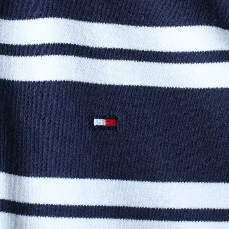 [BUNJANG] Tommy Hilfiger Striped Polo Shirt / (XS-S) 타미힐피거 반팔 카라 티셔츠 스트라이프 네이비-184E1