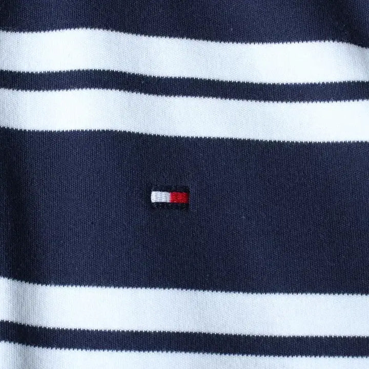 [BUNJANG] Tommy Hilfiger Striped Polo Shirt / (XS-S) 타미힐피거 반팔 카라 티셔츠 스트라이프 네이비-184E1