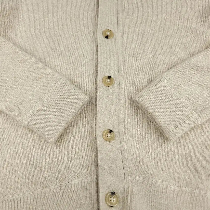 [BUNJANG] Tommy Hilfiger Light Beige Merino Wool V-Neck Cardigan / 타미힐피거 라이트베이지 브이넥 메리노울 니트 가디건 L