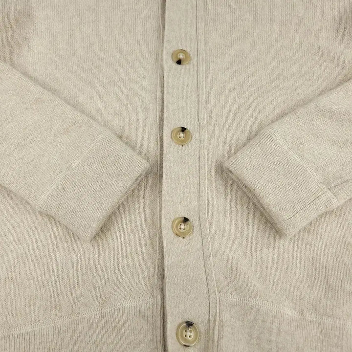 [BUNJANG] Tommy Hilfiger Light Beige Merino Wool V-Neck Cardigan / 타미힐피거 라이트베이지 브이넥 메리노울 니트 가디건 L
